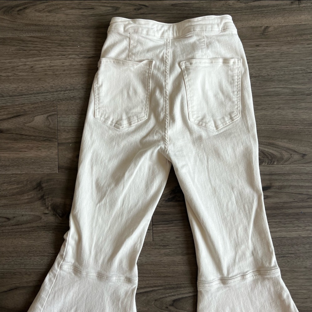 Free People Bell Bottom High Rise Jeans - White